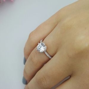 925 Silver Solitare with Halo Engagement Ring